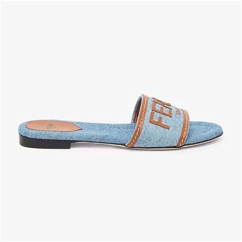 fendi clear slides|Fendi denim slides.